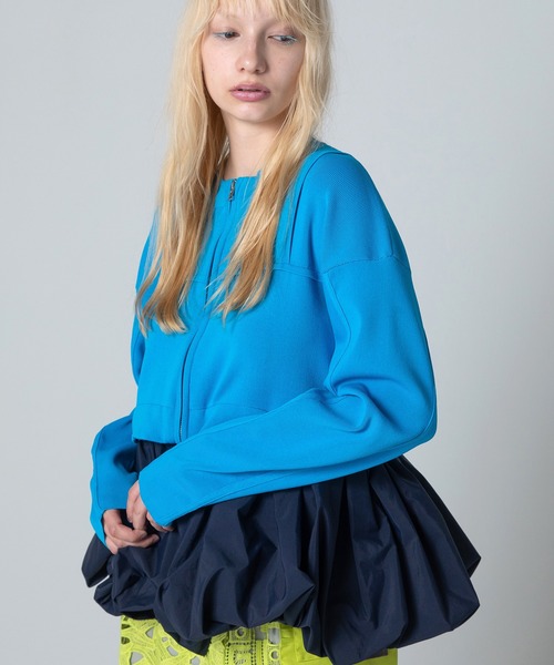 AULA AILA(アウラアイラ)の「2WAYバルーンニット(カーディガン/ボレロ・レディース・ライトイエロー/ブルー/ブラック・0)」の6枚目の写真