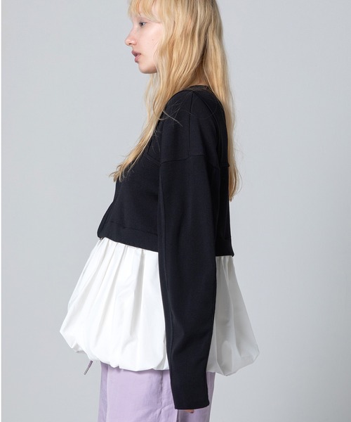 AULA AILA(アウラアイラ)の「2WAYバルーンニット(カーディガン/ボレロ・レディース・ライトイエロー/ブルー/ブラック・0)」の13枚目の写真