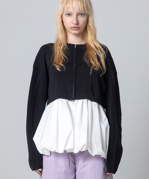 AULA AILA(アウラアイラ)の「2WAYバルーンニット(カーディガン/ボレロ・レディース・ライトイエロー/ブルー/ブラック・0)」の12枚目の写真