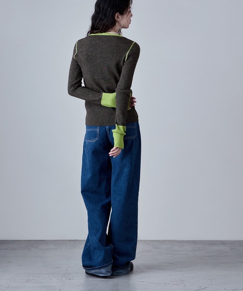 etoll.(エトル)の「アルパカタッチバイカラーニットカーディガン(カーディガン/ボレロ・レディース・アイボリー/チャコール/ブラウン/グレー・FREE)」の15枚目の写真