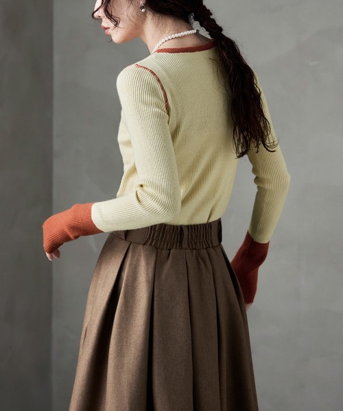 etoll.(エトル)の「アルパカタッチバイカラーニットカーディガン(カーディガン/ボレロ・レディース・アイボリー/チャコール/ブラウン/グレー・FREE)」の22枚目の写真