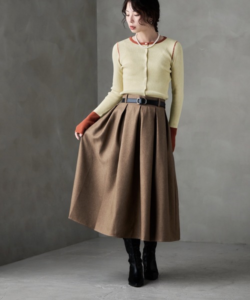 etoll.(エトル)の「アルパカタッチバイカラーニットカーディガン(カーディガン/ボレロ・レディース・アイボリー/チャコール/ブラウン/グレー・FREE)」の20枚目の写真