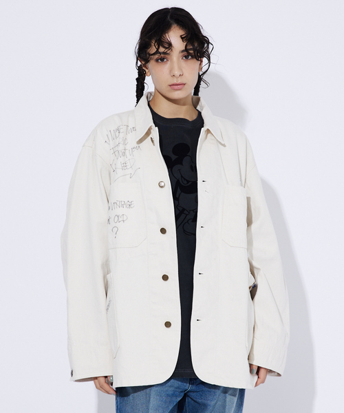 HERCULES（ヘラクレス）の「【Swell Vintage × UNION HERCULES MADE】Hand Painted  Chore Jacket / ハンドペイント /ヴィンテージ /チョアジャケット（カバーオール・メンズ・ホワイト系その他・40/38/42）」の5枚目の写真