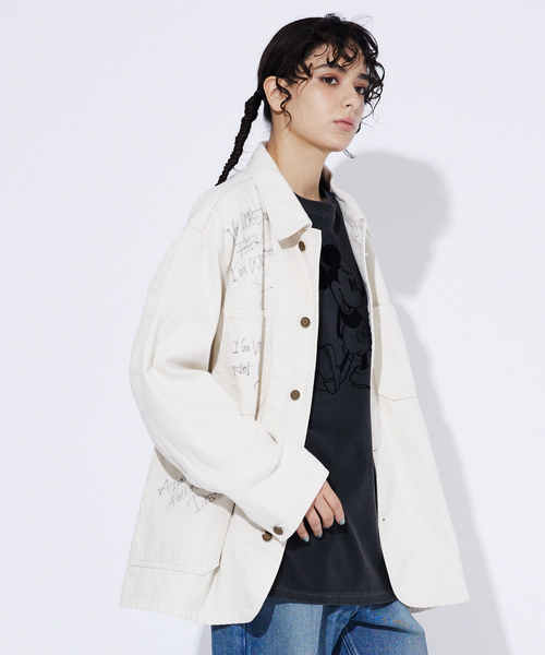 HERCULES（ヘラクレス）の「【Swell Vintage × UNION HERCULES MADE】Hand Painted  Chore Jacket / ハンドペイント /ヴィンテージ /チョアジャケット（カバーオール・メンズ・ホワイト系その他・40/38/42）」の9枚目の写真