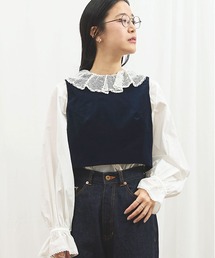 fig london ベルベット　ネイビー ベスト fig london ベルベット ネイビー ベスト fig london ベルベット