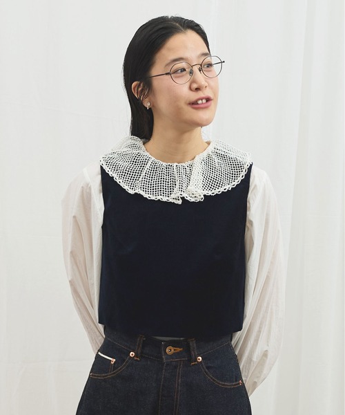 fig Ｌondon（フィグロンドン）の「VELVET vest（ベスト・レディース・ブラック/ネイビー・FREE）」の12枚目の写真