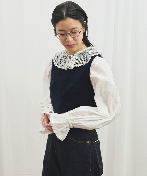 fig Ｌondon（フィグロンドン）の「VELVET vest（ベスト・レディース・ブラック/ネイビー・FREE）」の16枚目の写真