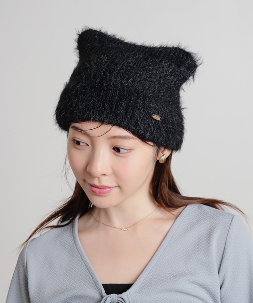 Honeys(ハニーズ)の「アニマルニット帽(ニットキャップ/ビーニー・レディース・ブラック系その他3/ブラウン系その他/ピンク系その他/グレー系その他/ブラック系その他2/ベージュ系その他/ホワイト系その他・FREE)」の13枚目の写真