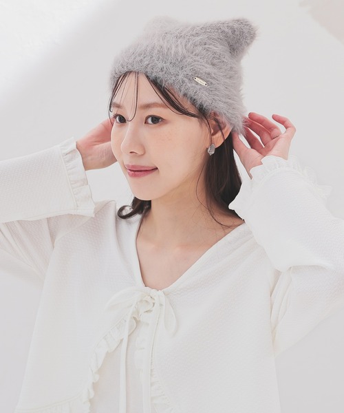 Honeys(ハニーズ)の「アニマルニット帽(ニットキャップ/ビーニー・レディース・ブラック系その他3/ブラウン系その他/ピンク系その他/グレー系その他/ブラック系その他2/ベージュ系その他/ホワイト系その他・FREE)」の18枚目の写真