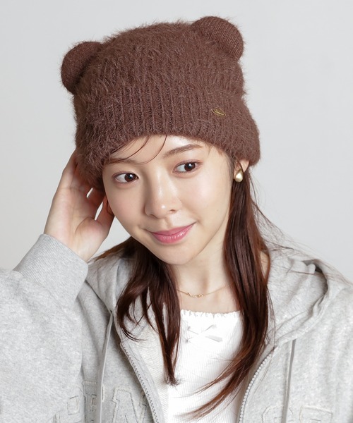 Honeys(ハニーズ)の「アニマルニット帽(ニットキャップ/ビーニー・レディース・ブラック系その他3/ブラウン系その他/ピンク系その他/グレー系その他/ブラック系その他2/ベージュ系その他/ホワイト系その他・FREE)」の22枚目の写真