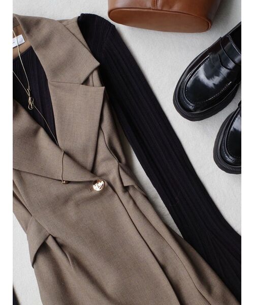 LAGUNAMOON（ラグナムーン）の「メタルボタンテーラードジャンパースカート（ワンピース・レディース・ブラック/ライトグレー/ブラウン・SMALL/MEDIUM）」の20枚目の写真