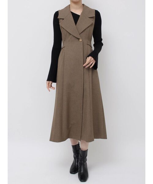 LAGUNAMOON（ラグナムーン）の「メタルボタンテーラードジャンパースカート（ワンピース・レディース・ブラック/ライトグレー/ブラウン・SMALL/MEDIUM）」の6枚目の写真