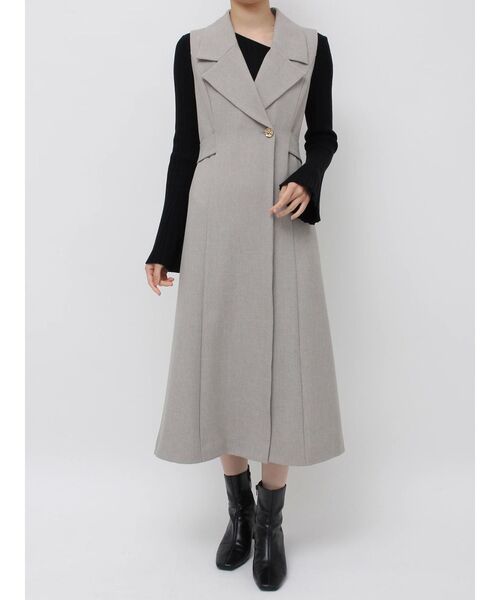 LAGUNAMOON（ラグナムーン）の「メタルボタンテーラードジャンパースカート（ワンピース・レディース・ブラック/ライトグレー/ブラウン・SMALL/MEDIUM）」の4枚目の写真