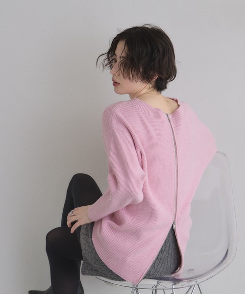 ZOZO限定】前後2WAYオフショルWZIPニットカーデ（カーディガン/ボレロ