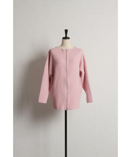 セール】【ZOZO限定】前後2WAYオフショルWZIPニットカーデ