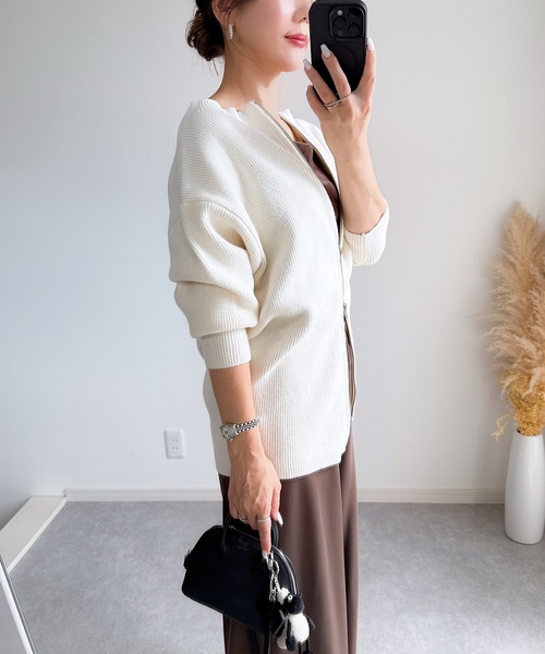 ZOZO限定】前後2WAYオフショルWZIPニットカーデ（カーディガン/ボレロ