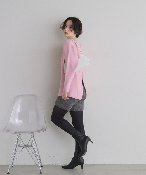 ZOZO限定】前後2WAYオフショルWZIPニットカーデ（カーディガン/ボレロ