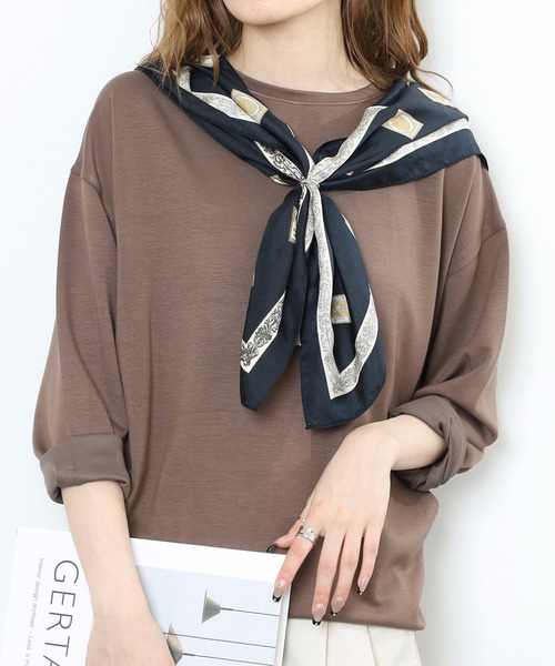 BRODIAEA(ブローディア)の「BRODIAEA 変形タック無地とろみカットソー(Tシャツ/カットソー・レディース・杢グレー/ブルー/ローズ/モカ/ブラック・40)」の7枚目の写真