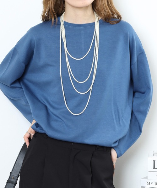 BRODIAEA(ブローディア)の「BRODIAEA 変形タック無地とろみカットソー(Tシャツ/カットソー・レディース・杢グレー/ブルー/ローズ/モカ/ブラック・40)」の11枚目の写真