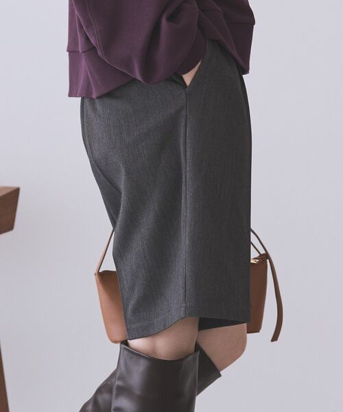 AMERICAN HOLIC(アメリカンホリック)の「イージーケアタックハーフパンツ(その他パンツ・レディース・ブルー系その他4/杢グレー/ブラック・M/L)」の12枚目の写真
