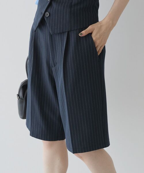AMERICAN HOLIC(アメリカンホリック)の「イージーケアタックハーフパンツ(その他パンツ・レディース・ブルー系その他4/杢グレー/ブラック・M/L)」の18枚目の写真