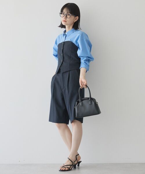 AMERICAN HOLIC(アメリカンホリック)の「イージーケアタックハーフパンツ(その他パンツ・レディース・ブルー系その他4/杢グレー/ブラック・M/L)」の14枚目の写真