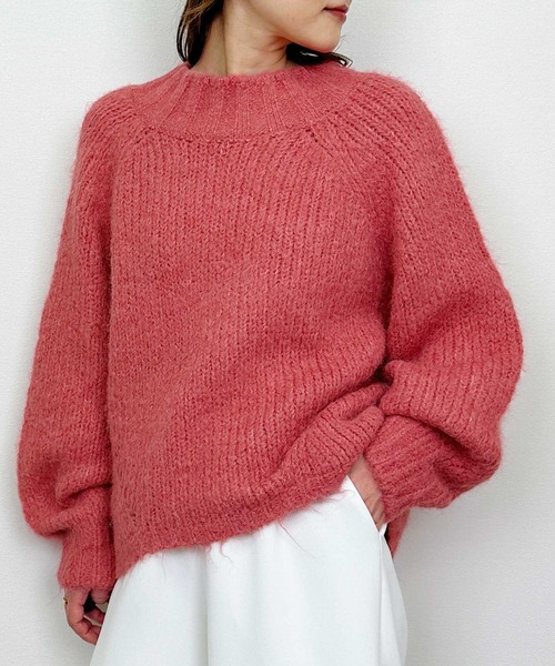 Lo-Fi（ローファイ）の「バルキーヤーンルーズニット（ニット/セーター・レディース・オフホワイト/ピンク/ブルー・M）」の3枚目の写真