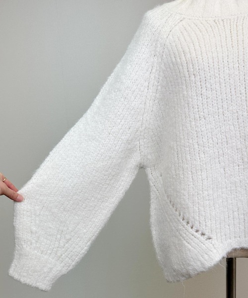 Lo-Fi（ローファイ）の「バルキーヤーンルーズニット（ニット/セーター・レディース・オフホワイト/ピンク/ブルー・M）」の7枚目の写真