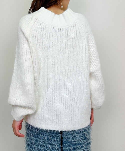 Lo-Fi（ローファイ）の「バルキーヤーンルーズニット（ニット/セーター・レディース・オフホワイト/ピンク/ブルー・M）」の13枚目の写真