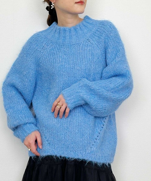 Lo-Fi（ローファイ）の「バルキーヤーンルーズニット（ニット/セーター・レディース・オフホワイト/ピンク/ブルー・M）」の19枚目の写真