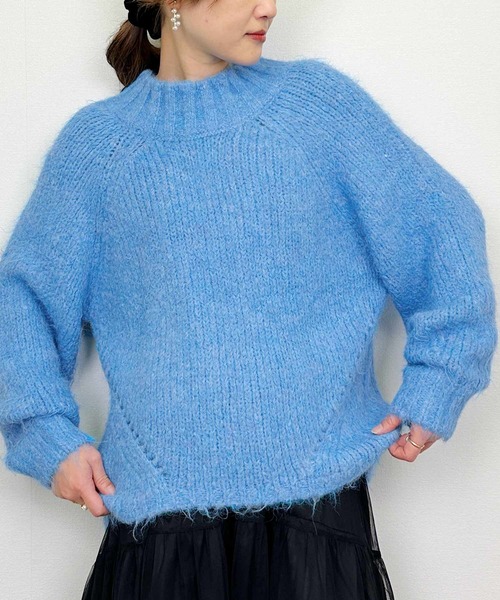 Lo-Fi（ローファイ）の「バルキーヤーンルーズニット（ニット/セーター・レディース・オフホワイト/ピンク/ブルー・M）」の22枚目の写真