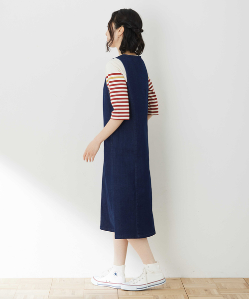 DECOY SINCE 1981（デコイシンスイチキュウハチイチ）の「デニムジャンパースカート（ワンピース・レディース・ネイビー・9号/11号/13号）」の3枚目の写真