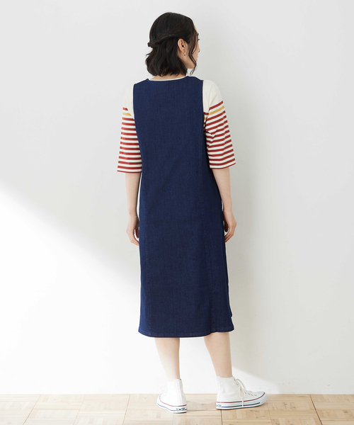 DECOY SINCE 1981（デコイシンスイチキュウハチイチ）の「デニムジャンパースカート（ワンピース・レディース・ネイビー・9号/11号/13号）」の4枚目の写真