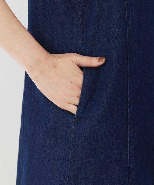 DECOY SINCE 1981（デコイシンスイチキュウハチイチ）の「デニムジャンパースカート（ワンピース・レディース・ネイビー・9号/11号/13号）」の6枚目の写真