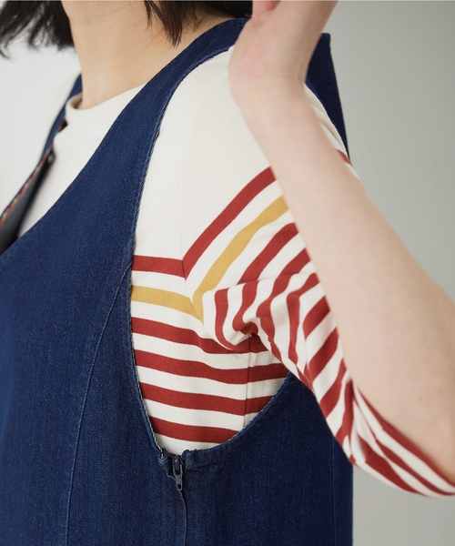 DECOY SINCE 1981（デコイシンスイチキュウハチイチ）の「デニムジャンパースカート（ワンピース・レディース・ネイビー・9号/11号/13号）」の7枚目の写真