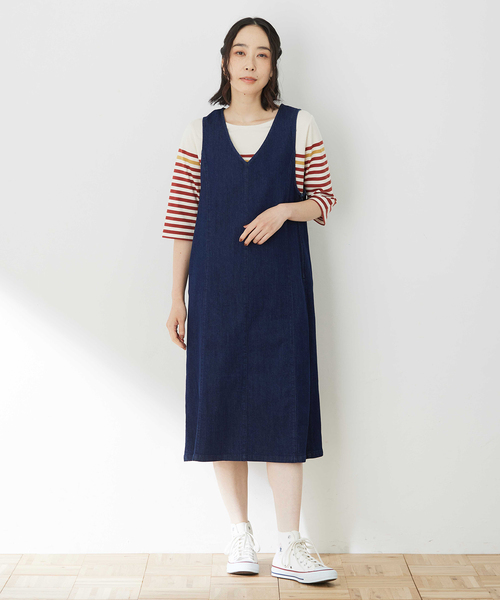 DECOY SINCE 1981（デコイシンスイチキュウハチイチ）の「デニムジャンパースカート（ワンピース・レディース・ネイビー・9号/11号/13号）」の15枚目の写真