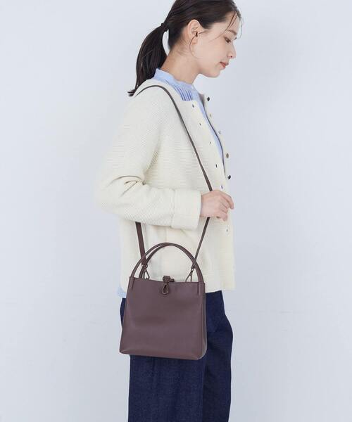 ADIEU TRISTESSE（アデュートリステス）の「ショルダーストラップ付きスクエアバック（ショルダーバッグ・レディース・ダークブラウン/ブラック・FREE）」の7枚目の写真