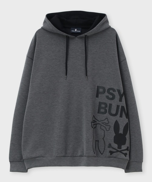 Psycho Bunny（サイコバニー）の「[WEB限定]ダンボール サイドロゴワイドパーカ（パーカー・メンズ・ブラック/チャコールグレー・FREE）」の19枚目の写真