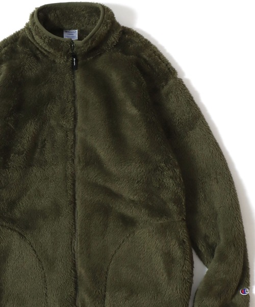 Champion(チャンピオン)の「Champion/チャンピオン SHERPA FLEECE ZIP JACKET/シェルパフリース ロゴ ワンポイント刺繍 ジップジャケット/ボアフリースジャケット/ブルゾン/レディース メンズ(ブルゾン・メンズ・ブラック/ネイビー/オリーブ・L/M/XL)」の2枚目の写真