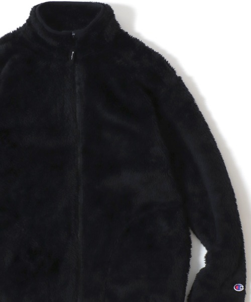 Champion（チャンピオン）の「Champion/チャンピオン SHERPA FLEECE ZIP JACKET/シェルパフリース ロゴ ワンポイント刺繍 ジップジャケット/ボアフリースジャケット/ブルゾン/レディース メンズ（ブルゾン・メンズ・ブラック・L）」の1枚目の写真