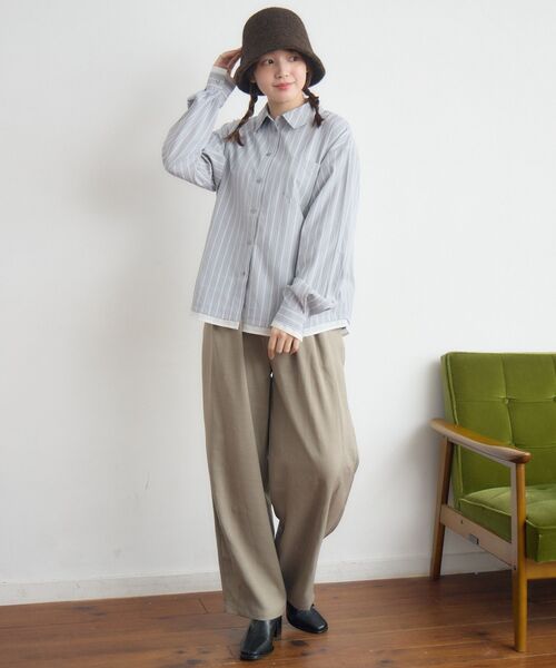 RETRO GIRL(レトロガール)の「レイヤード風シャツ(シャツ/ブラウス・レディース・オフホワイト/グレー系その他/イエロー系その他・FREE)」の6枚目の写真