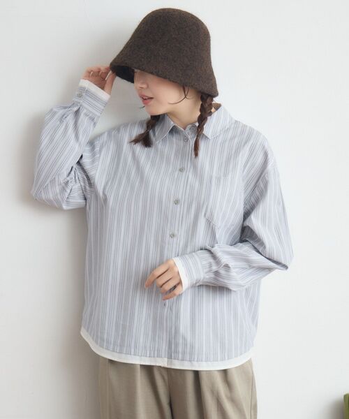 RETRO GIRL(レトロガール)の「レイヤード風シャツ(シャツ/ブラウス・レディース・オフホワイト/グレー系その他/イエロー系その他・FREE)」の11枚目の写真