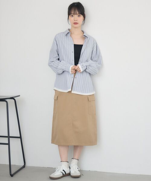 RETRO GIRL(レトロガール)の「レイヤード風シャツ(シャツ/ブラウス・レディース・オフホワイト/グレー系その他/イエロー系その他・FREE)」の14枚目の写真