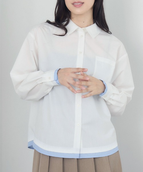 RETRO GIRL(レトロガール)の「レイヤード風シャツ(シャツ/ブラウス・レディース・オフホワイト/グレー系その他/イエロー系その他・FREE)」の2枚目の写真