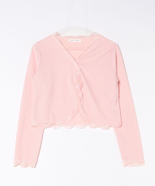 HALEY PESCA（ヘーリーペスカ）の「HALEY PESCA/レースレイヤード　ショートカーディガン（カーディガン/ボレロ・レディース・ピンク/アイボリー・SMALL/MEDIUM）」の18枚目の写真