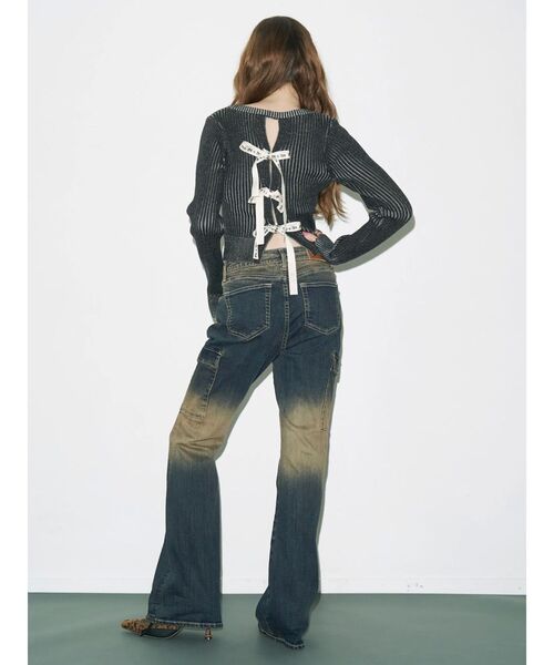 EVRIS（エヴリス）の「バックリボンニットトップス（ニット/セーター・レディース・ブラック/ピンク/ブラウン/イエロー・FREE）」の7枚目の写真