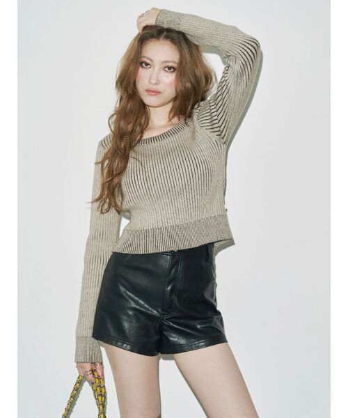 EVRIS（エヴリス）の「バックリボンニットトップス（ニット/セーター・レディース・ブラック/ピンク/ブラウン/イエロー・FREE）」の12枚目の写真