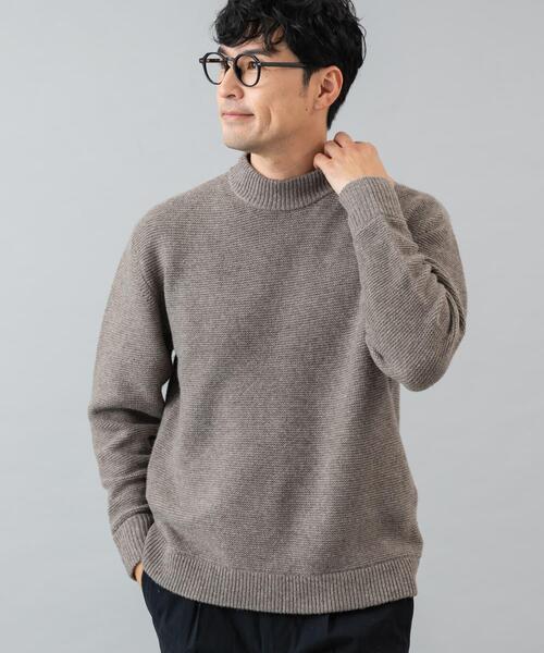 URBAN RESEARCH ROSSO MEN（アーバンリサーチロッソメン）の「『XLサイズあり』ハミルトンウールガーター編みモックネックプルオーバー（ニット/セーター・メンズ・グレー/グレー系その他/ブラック・X-LARGE/LARGE/MEDIUM）」の3枚目の写真