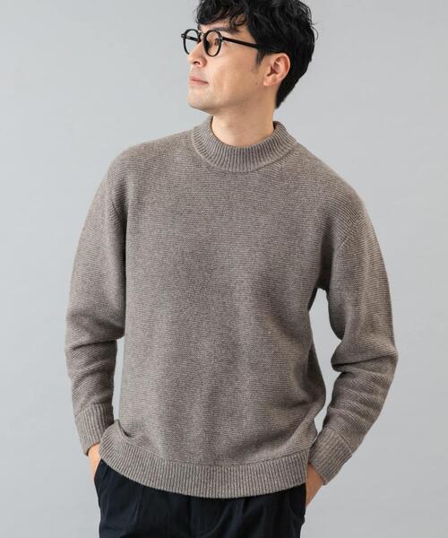 URBAN RESEARCH ROSSO MEN（アーバンリサーチロッソメン）の「『XLサイズあり』ハミルトンウールガーター編みモックネックプルオーバー（ニット/セーター・メンズ・グレー/グレー系その他/ブラック・X-LARGE/LARGE/MEDIUM）」の4枚目の写真