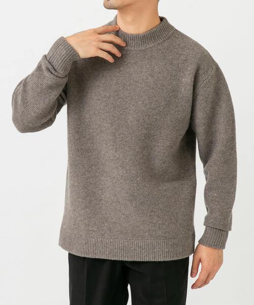 セール】『XLサイズあり』ハミルトンウールガーター編みモックネック